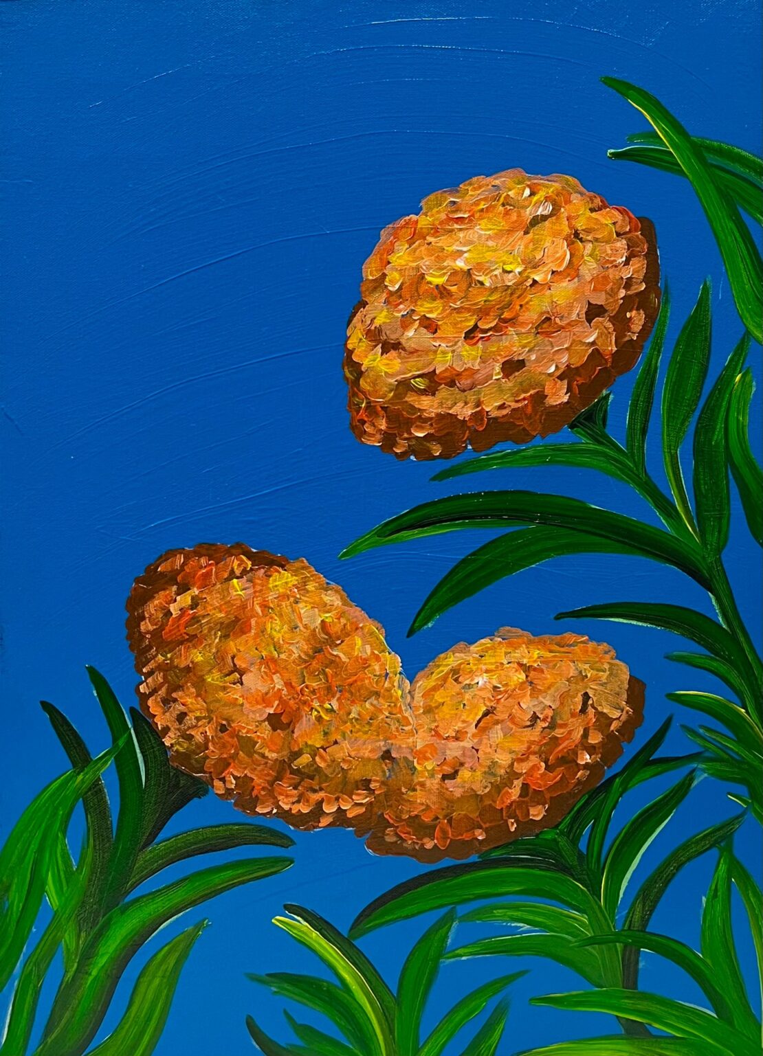 Marigolds - Jacqueline Reynoso - 20" x 16" - Acrylic on Canvas