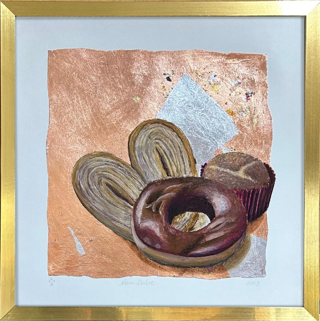 Pan Dulce - Angeles Salinas - 13" x 13" - Metallic Leaf on Paper