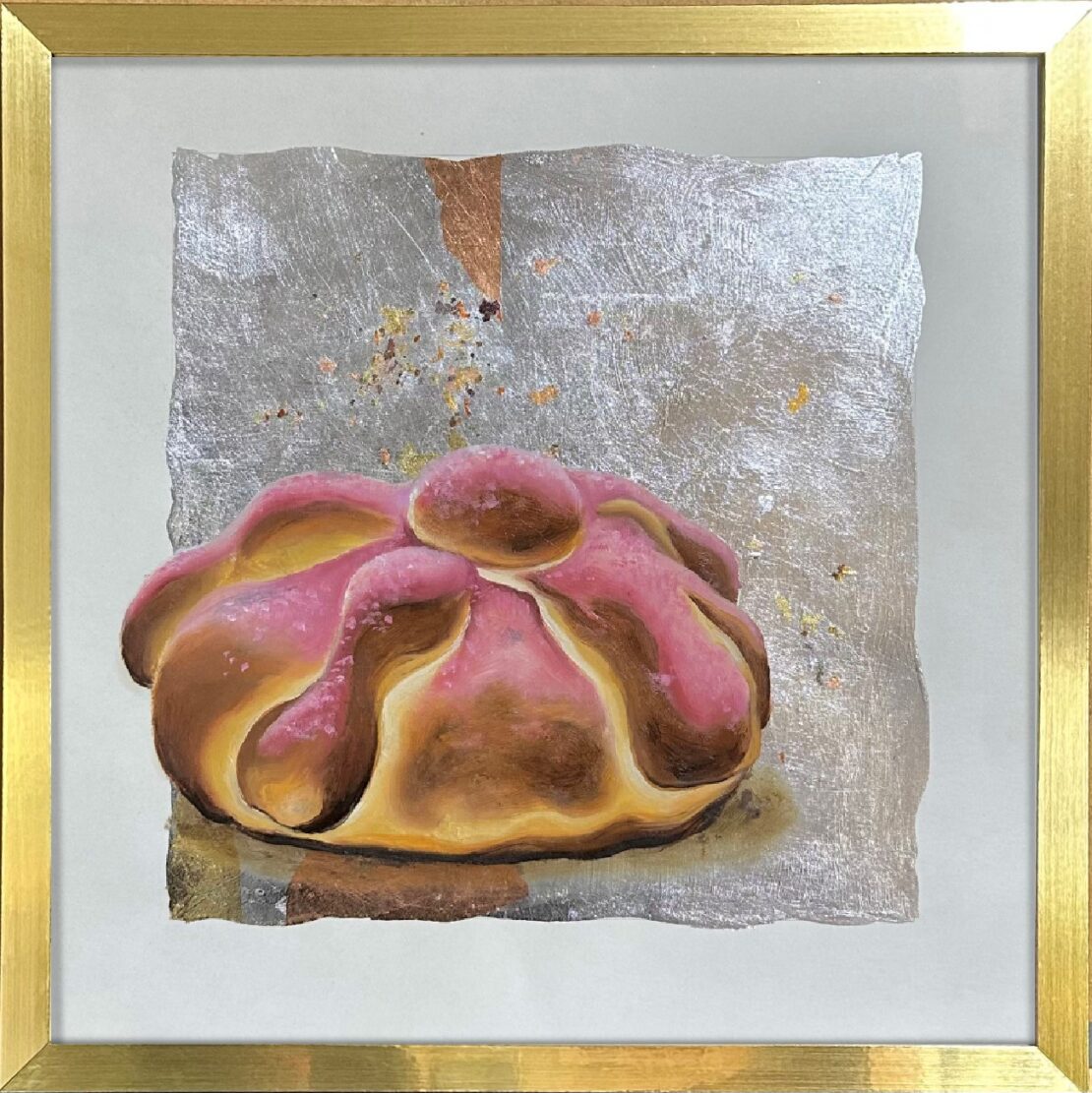 Pan De Muerto - Angeles Salinas - 13" x 13" - Metallic Leaf on Paper