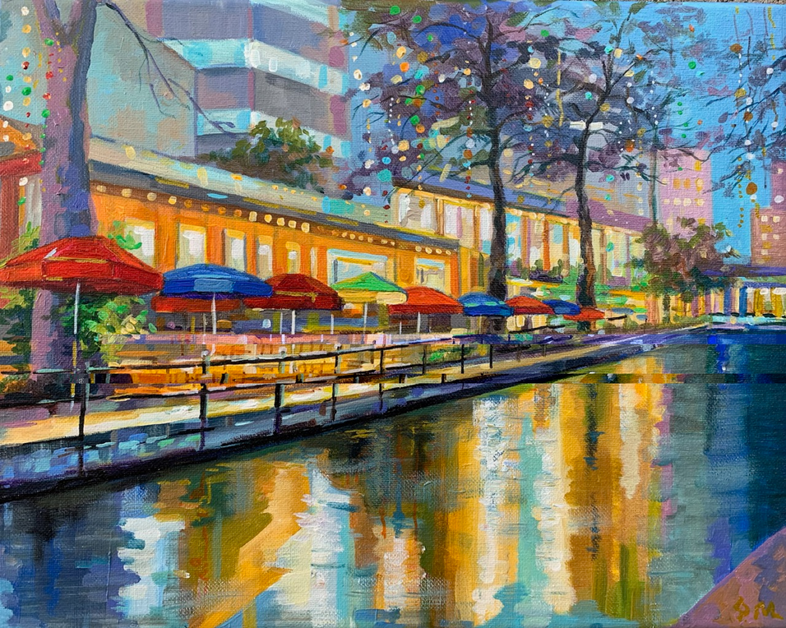 Riverwalk San Antonio III - Olha Mosieieva - 11" x 14" - Oil on Canvas