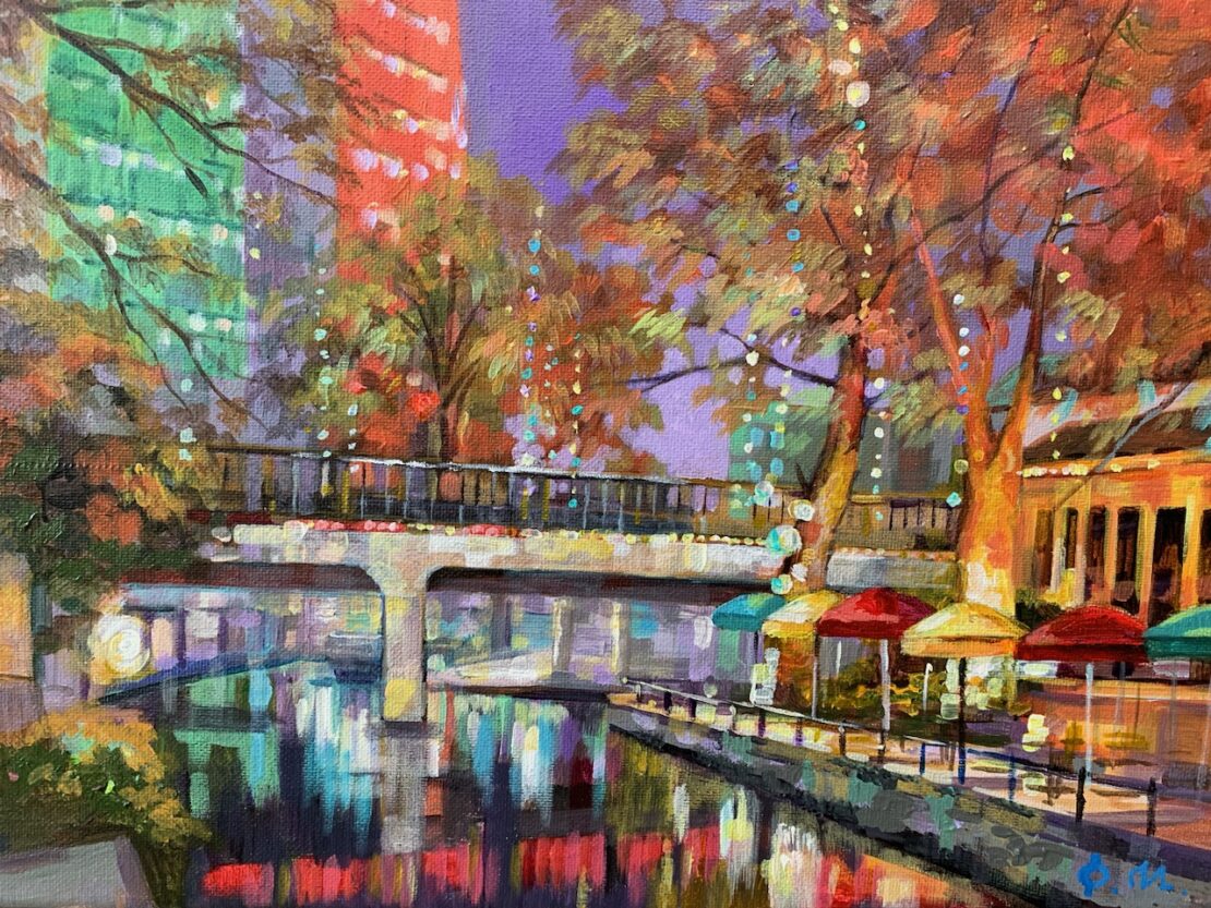 Riverwalk San Antonio VII - Olha Mosieieva - 14" x 11" - Oil on Canvas