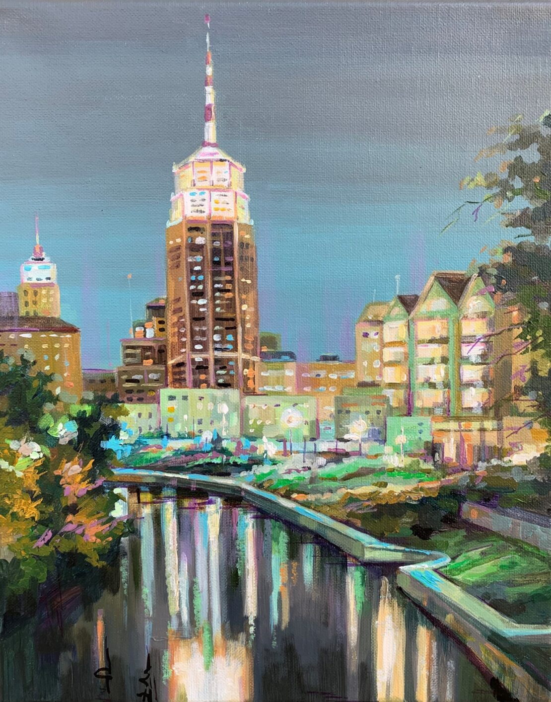 Riverwalk San Antonio VII - Olha Mosieieva - 11" x 14" - Oil on Canvas