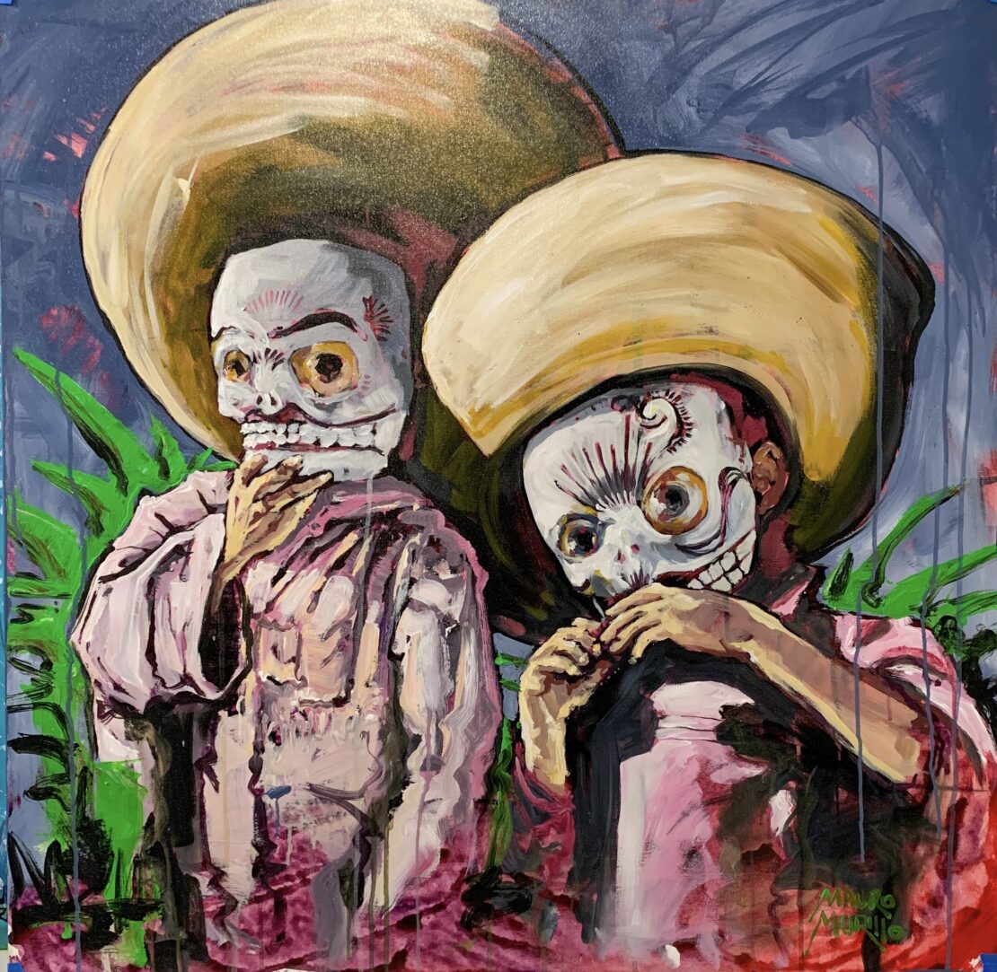 Niños con Máscaras - Mauro Murillo - 36" x 36" - Acrylic on Canvas