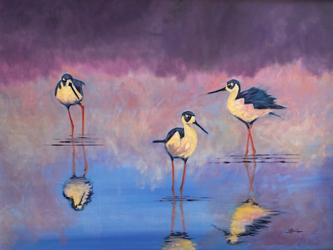 Stilt Family At Breakfast- Jeffrey Neel McDaniel - 24" x 30" - Oil on Canvas