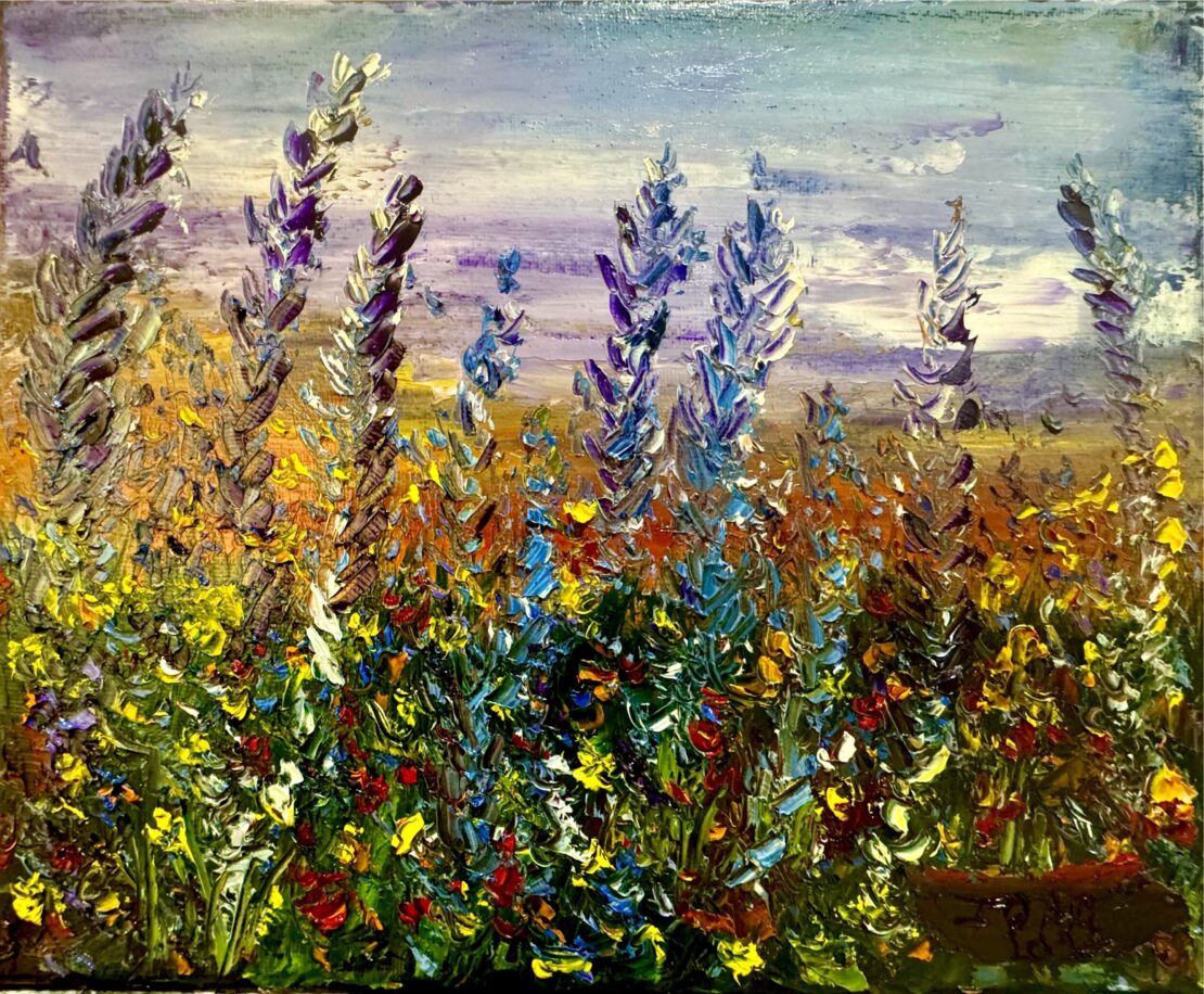 Bluebonnets and Purple Sky - Joao Quiroz - 8" x 10" - Oil on Canvas