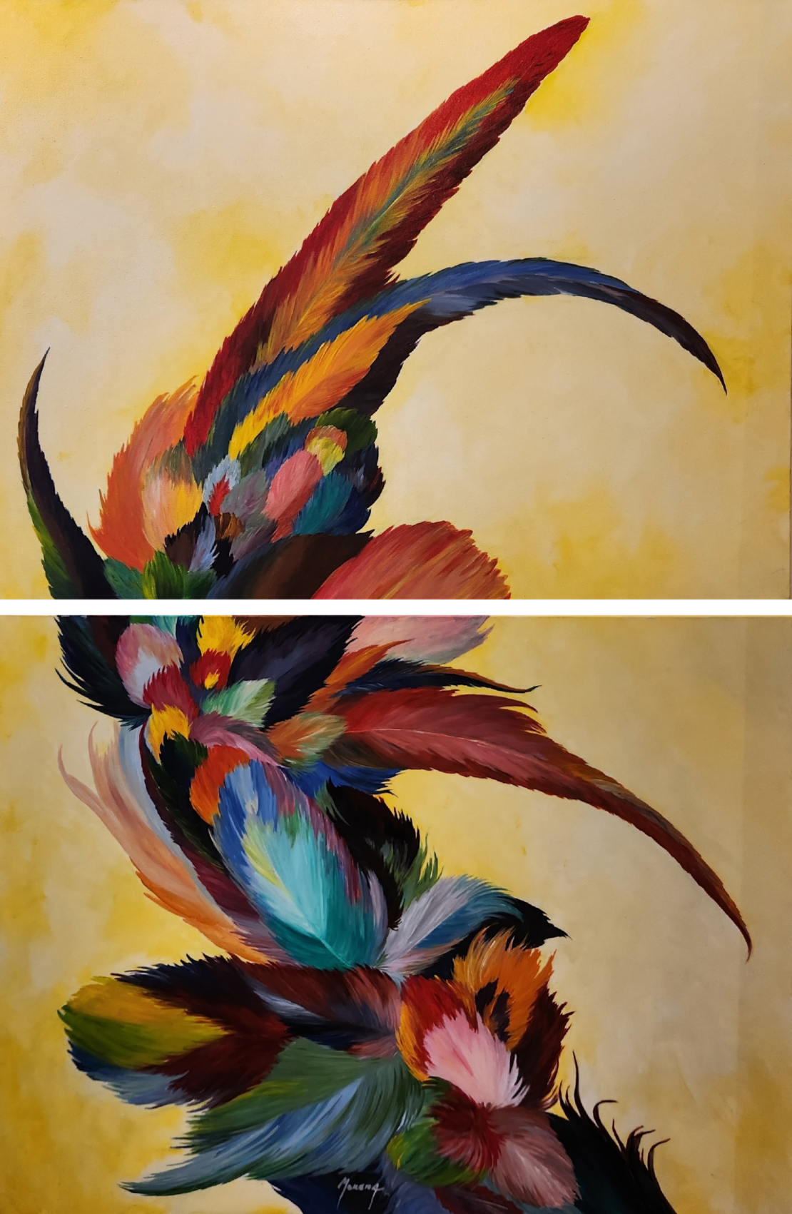 Petalic Plumes - JD Morera - 61.5'' x 40'' - Acrylic on Canvas