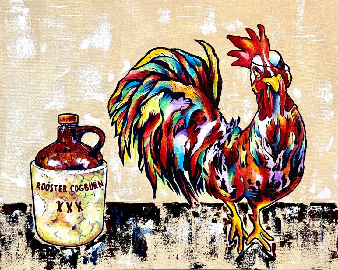 Rooster Cogburn - Jose Antonio Ayala - 16" x 20" - Acrylic on Gallery Wrapped Canvas