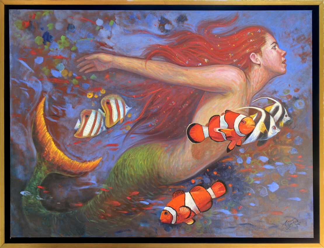 Judith Mermaid - Robert Garza - 32.5” x 42.5” - Oil & Acrylic on Canvas