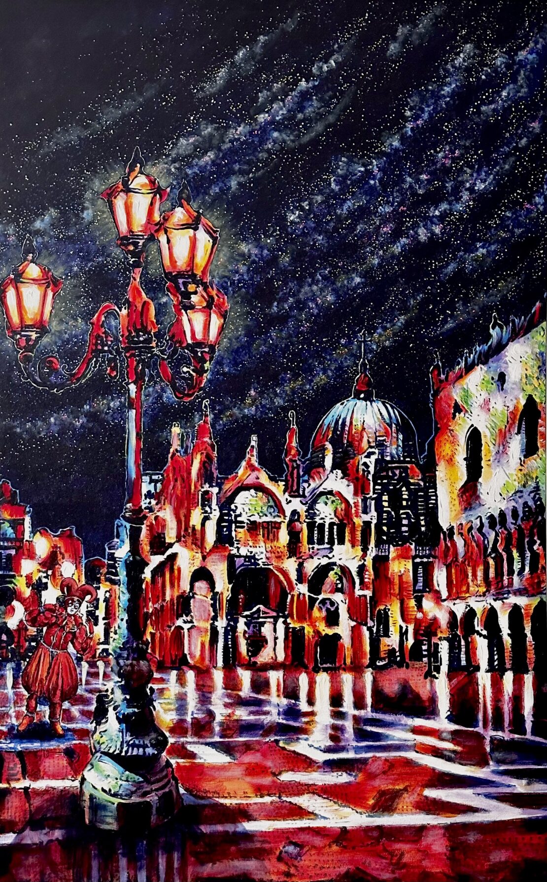 Piazza San Marco, Venezia - Jose Antonio Ayala - 48" x 30" - Acrylic on Canvas Gallery Wrapped