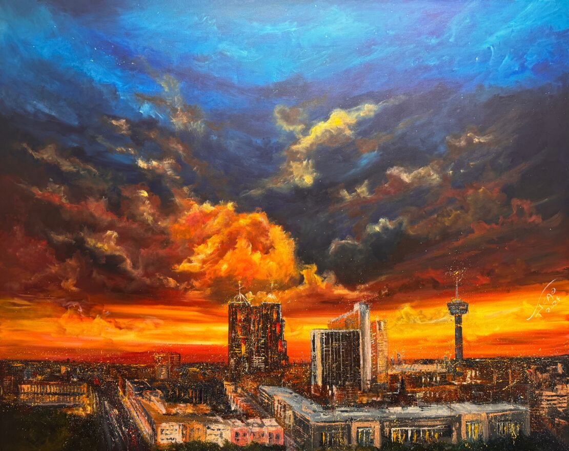 SA Sunset - Joao Quiroz - 48" x 60" - Acrylic on Canvas