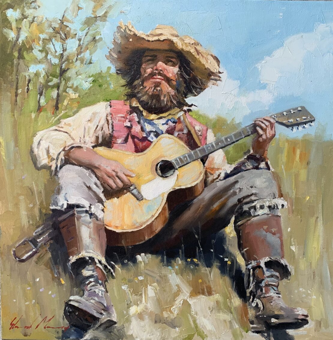 Ballad of the Wanderer - Yevhenii Mosieiev - 20" x 20" - Oil on Canvas