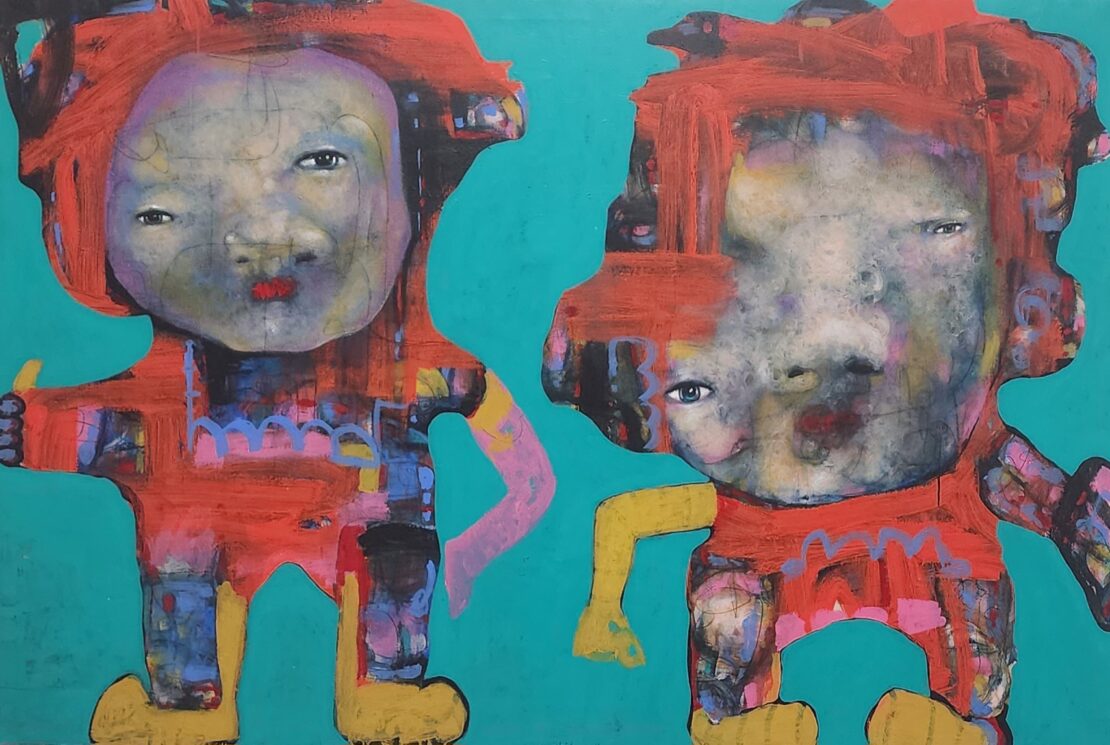 Boy & Girl - RRicardo - 47.5" x 71" - Acrylic on Canvas