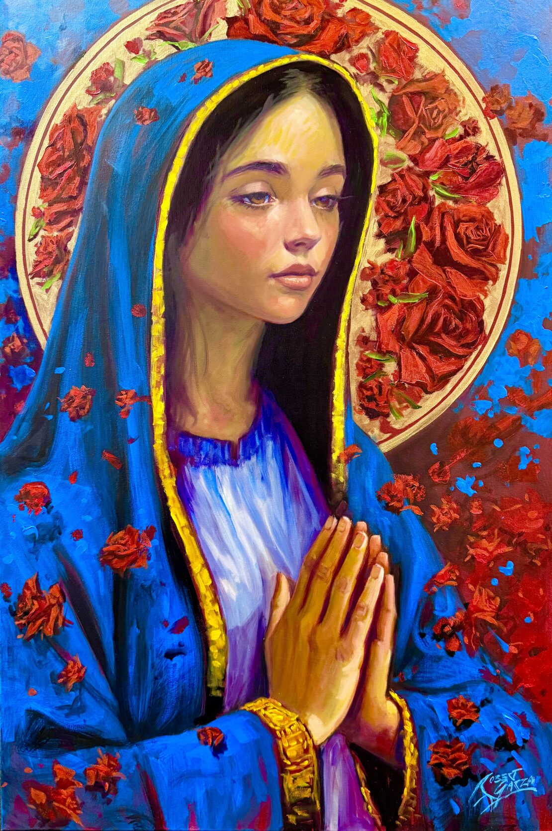 Saint Mary III - Robert Garza - 36” x 24” - Oil & Acrylic on Canvas