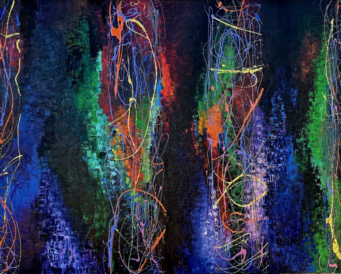 Light Up The Night - Kim Anguiano - 48" x 60" - Mixed Media on Canvas