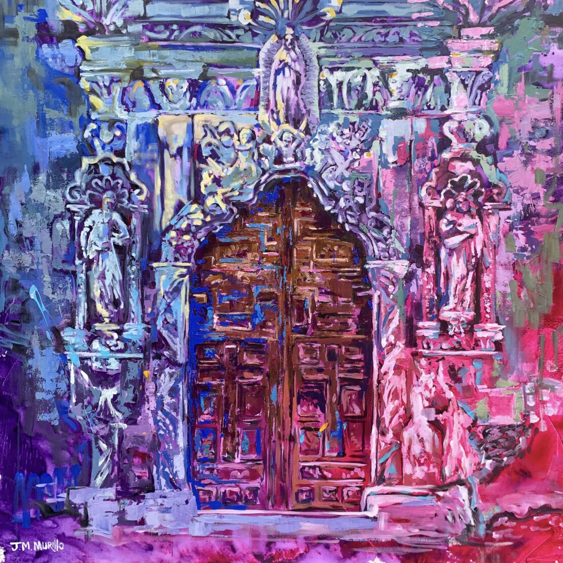 Puerta de Mission San Jose - Mauro Murillo - 48" x 48" - Acrylic on Canvas