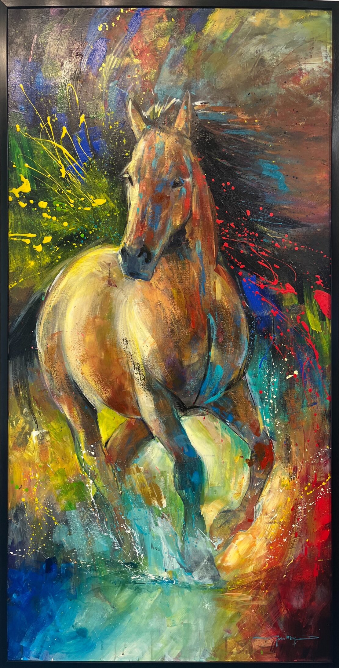 Unbridled - Justin McHenry - 73.5" x 37.5" - Mixed Media on Canvas