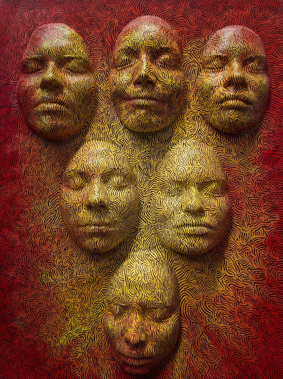 People Of The Sun - David Anthony Garcia - 24” x 18” - Ceramic on Canvas