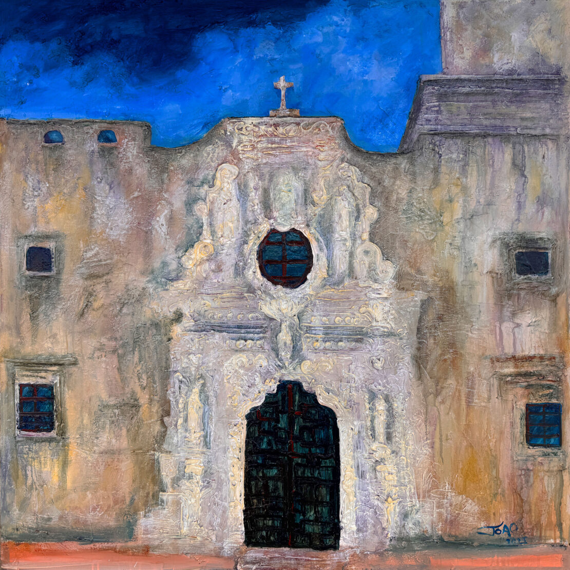 Textures of San José Mission - Joao Quiroz - 48" x 48" - Mixed Media on Canvas