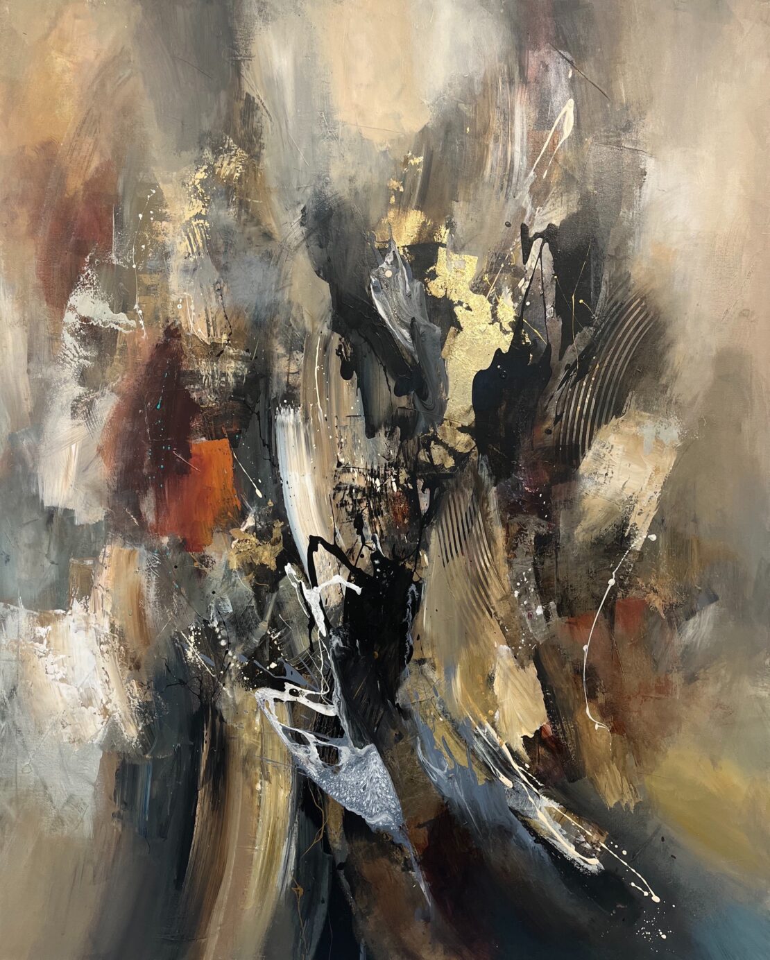 Where Shadows Dance - Justin McHenry - 62" x 50" - Mixed Media on Canvas