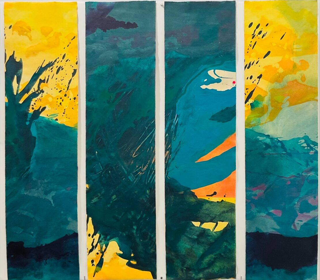 I Will Meet You on the Sailing Boat (Tetraptych) - Maya Sokovic - 28" x 32" - Mixed Media on Raw Canvas