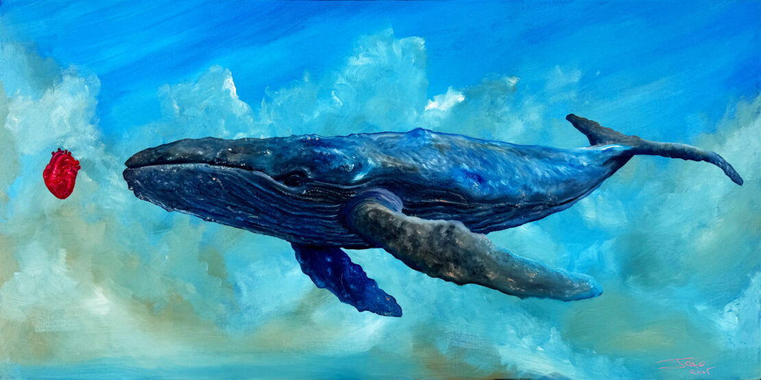 The Flying Whale - Joao Quiroz - 24" x 48" - Oil on Canvas