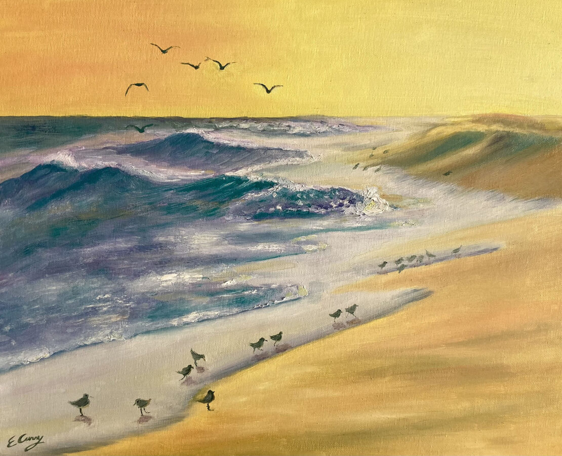 Golden Opal Beach - Evelyn Espinoza - 16" x 20" - Oil on Canvas