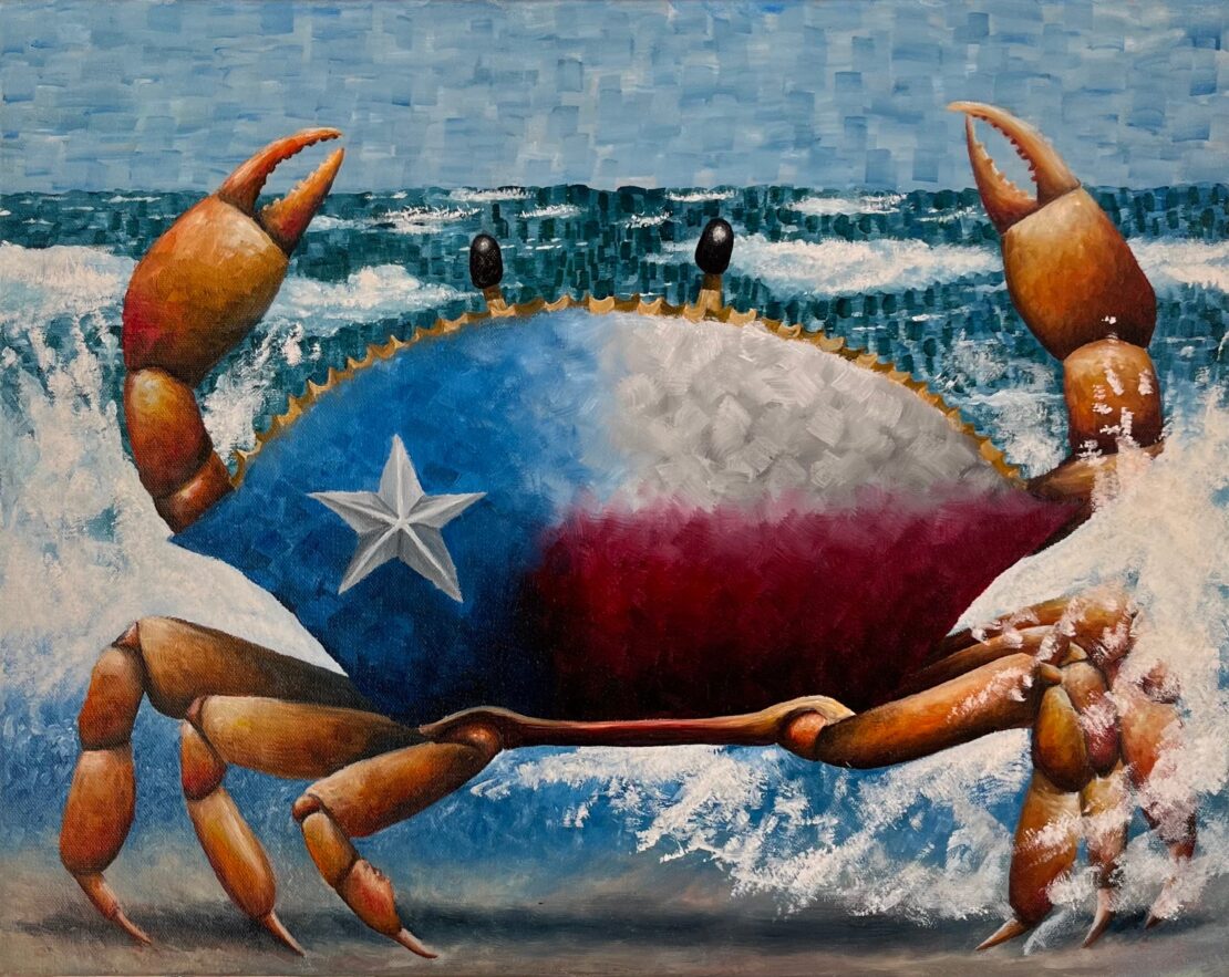 Texas Tide Crawler - Antonio (Tony) Garcia - 16" x 20" - Oil on Canvas