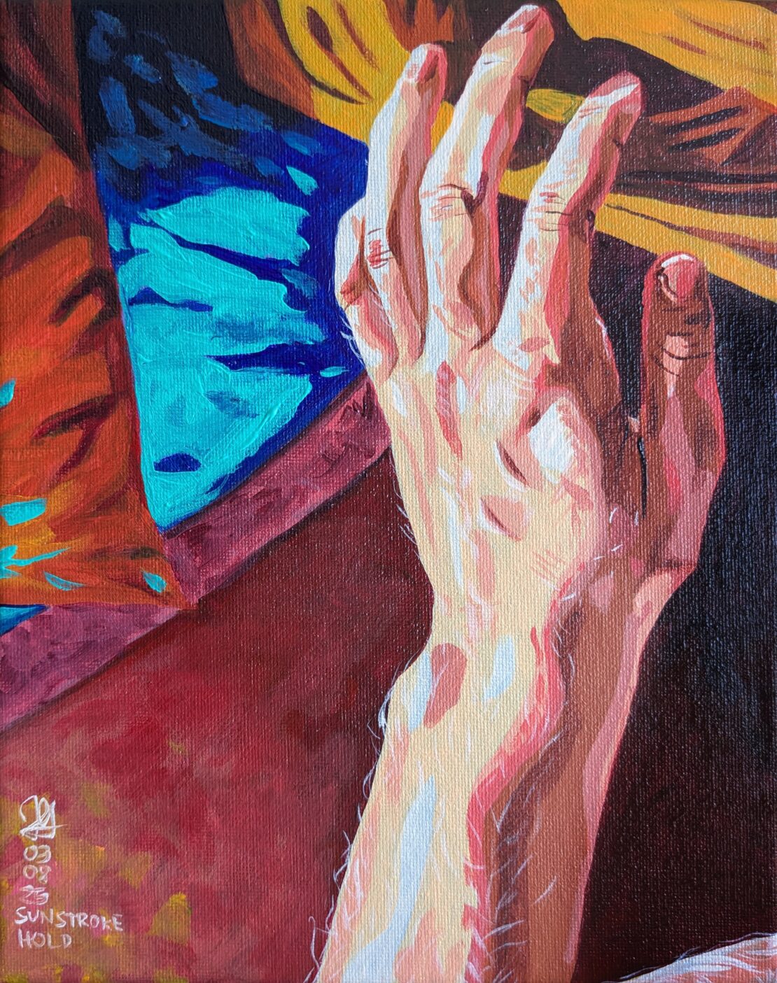 Sunstroke Hold - Julia i. e. Gignac - 10" x 8" - Acrylic on Canvas