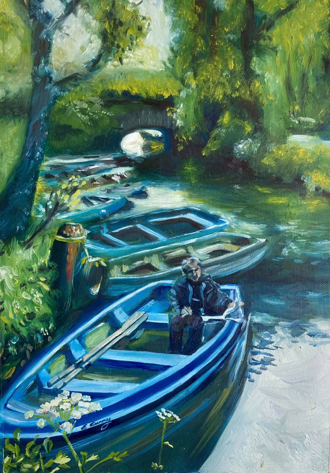 The Peace of Boats - Evelyn Espinoza - 12" x 9" - Oil on Canvas