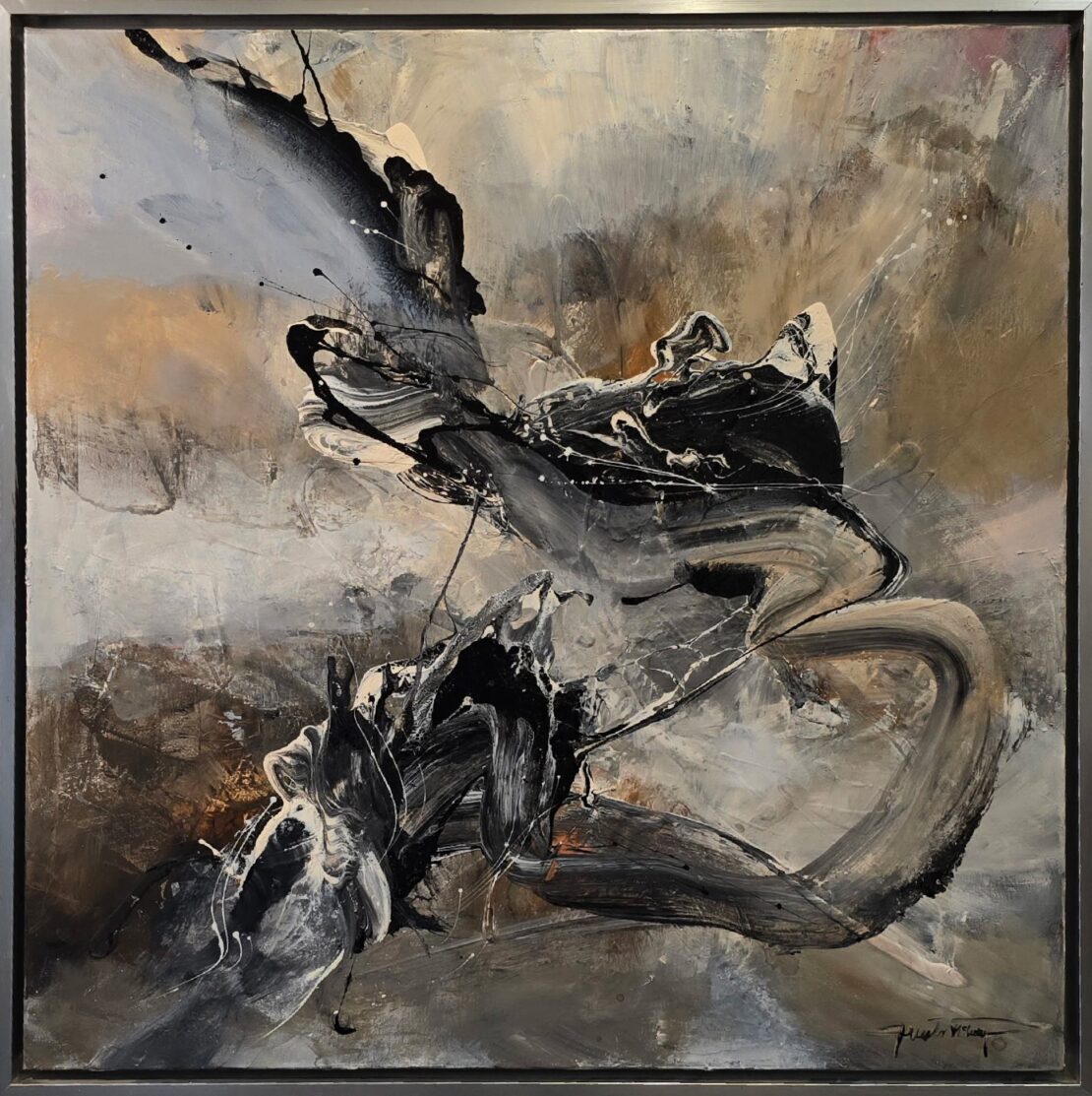 Veiled Movement - Justin McHenry - 37.5" x 37.5" - Mixed Media on Canvas