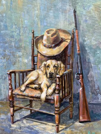 Lucky Hunter - Olha Mosieieva - 16" x 12" - Acrylic on Canvas