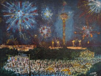 Fiesta San Antonio Downtown - Joao Quiroz - 30" x 40" - Acrylic on Canvas
