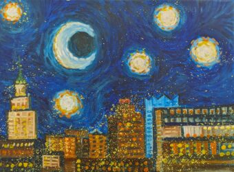 Starry Night Series 3 - Joao Quiroz - 12" x 9" - Acrylic on Canvas